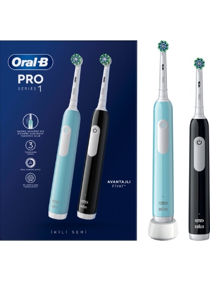 ORAL-B PRO1 D305 Şarjlı Profesyonel Diş Fırçası 2Lİ PAKET