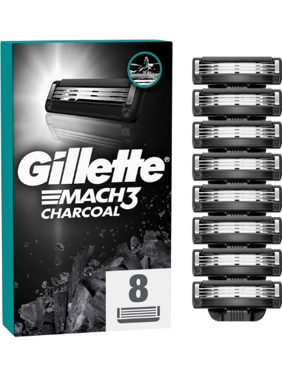 Gillette MACH 3 CHARCHOAL Tıraş Bıçağı 8Lİ Yedek Bıçak Birlikte