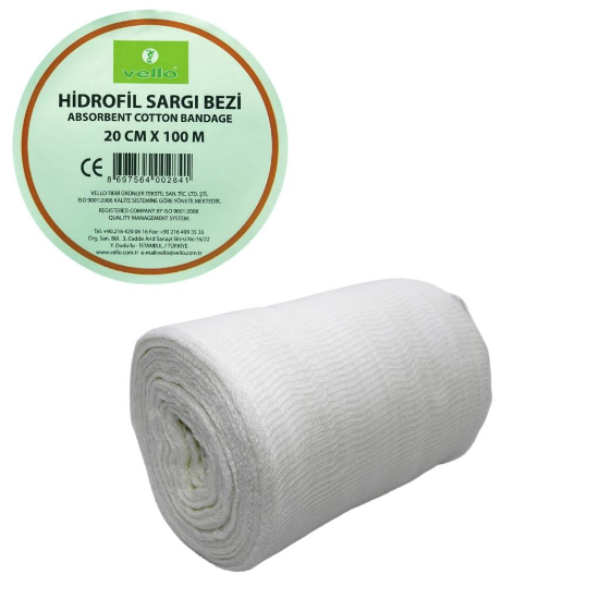 Vello Hidrofil Sargı Bezi 20 Cm X 100 Mt