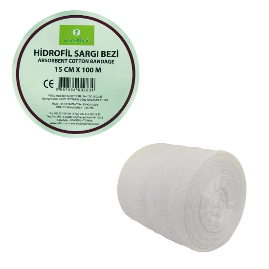 Vello Hidrofil Sargı Bezi 15 Cm X 100 Mt