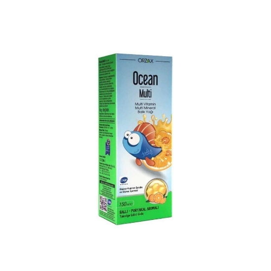 Orzax Ocean Ballı Portakal Aromalı Multi Vitaminli Balık Yağı 150 ml