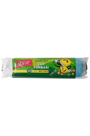 Roll-Up Jumbo Boy Mavi Çöp Torbası 80x110cm 10 Adet