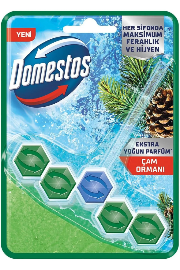 Domestos WC Blok 5'li Güç Tuvalet Bloğu Çam Ferahlığı Maksimum Hijyen 50 G