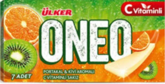 Ülker Oneo Slims Portakal Kivi Aromalı C Vitaminli Şekersiz Sakız 14 Gr 27'li Paket