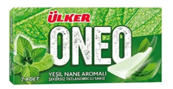 Ülker Oneo Slims Yeşil Nane Aromalı Şekersiz Sakız 14 Gr 27'li Paket