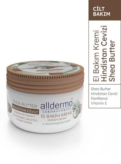 Alldermo El Bakım Krem Shea Butter - Hin.Cevizi (KAVANOZ)  250 ml