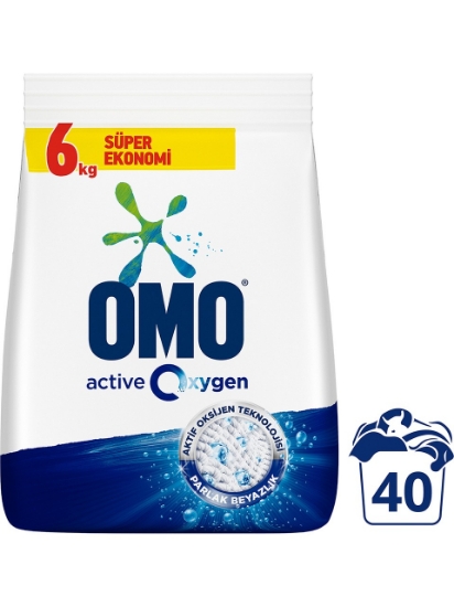 Omo Active Oxygen Toz Çamaşır Deterjanı Beyazlar Için 6 kg