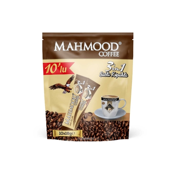 Mahmood Coffee 3ü 1 Arada Sütlü Köpüklü Kahve 18 Gr x 10 Adet