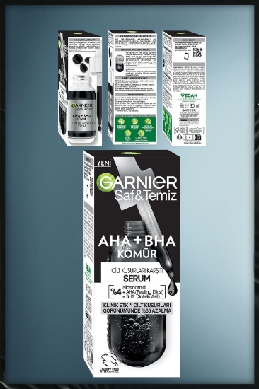 Garnier Aha Bha Cilt Kusurları Karşıtı Siyah Serum