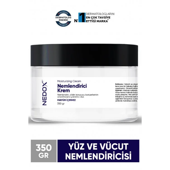 NEDOX Kuru Ciltler Seramid Ve Hyalüronik Asit Içerikli Yüz Vücut Nemlendirici Krem 350gr