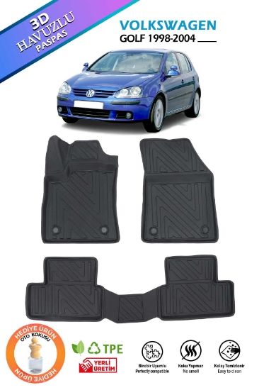 Pikas Havuzlu 3d Siyah Paspas Takımı, VOLKSWAGEN-GOLF-1998-2004