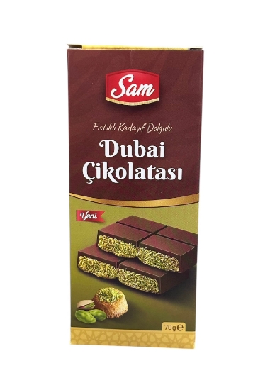 Sam Dubai Çikolatası %70 Antep Fıstığı 70 Gr