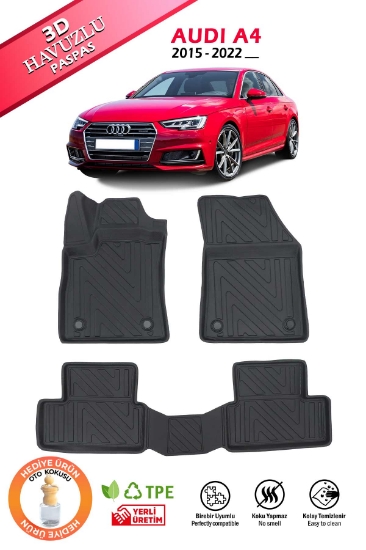 Pikas Havuzlu 3d Siyah Paspas Takımı, Audi A4 2015-2022