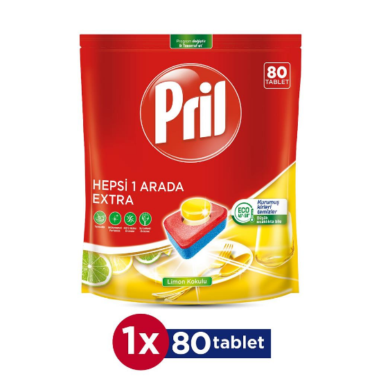 Pril Hepsi 1 Arada Extra Bulaşık Makinesi Deterjanı 80 Tablet