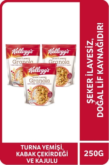 KELLOGG'S ŞEKER İLAVESİZ GRANOLA TURNA YEMİŞİ, KABAK ÇEKİRDEĞİ VE