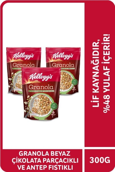 Kellogg's Beyaz Çikolata Parçacıklı&Antep Fıstıklı Granola 300Gr 