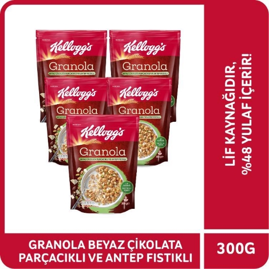 Kellogg's Granola Beyaz Çikolata Parçacıklı&Antep Fıstıklı 300Gr 