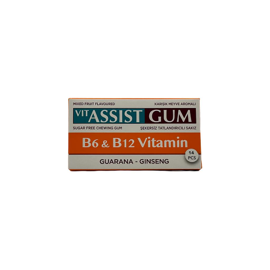 Venton Vit-Assist Gum B6 & B12 Vitamin ve Ginseng İlaveli Tatland