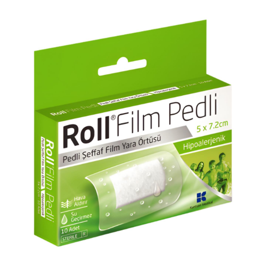 Roll Film Pedli Şeffaf Film Yara Örtüsü Hipoalerjenik 5 X 7,2 Cm 