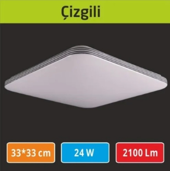 Sıva Üstü Led Panel 33x33 Çizgili Desen Dekoratif Armatür