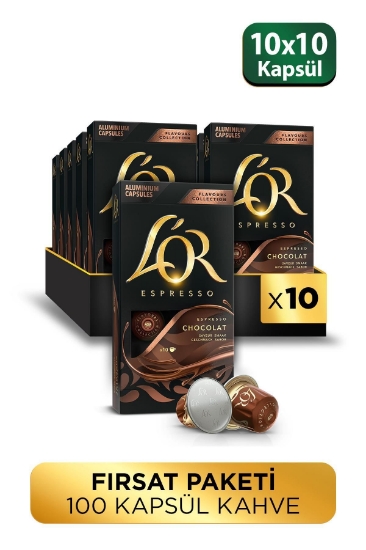 Çikolata Aromalı Nespresso Uyumlu Alüminyum Kapsül Kahve 10'lu x 