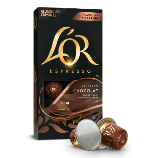 L'OR Çikolata Aromalı Nespresso Uyumlu Alüminyum Kapsül Kahve 10'