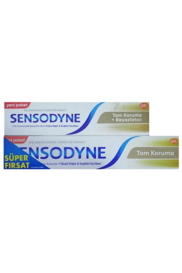 Sensodyne Tam Koruma 75 Ml + Tam Koruma Beyazlatıcı Diş Macunu 50 Ml