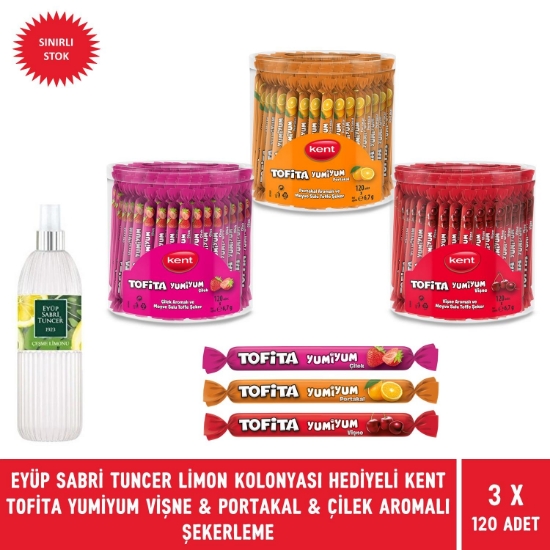 Tofita Yumiyum 3'lü Çilek & Portakal & Vişne Aromalı Şekerleme 36