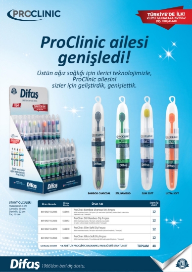 DİFAŞ PROKLİNİK DİŞ FIRÇASI 48'Lİ MASAÜSTÜ KATLI SET