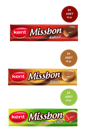 Kent Missbon Karışık Şeker Paketi 43gr - 15 Adet