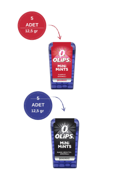 Olips Mini Mints Karpuz - Nane&Mentol Aromalı Şeker Paketi - 10 A