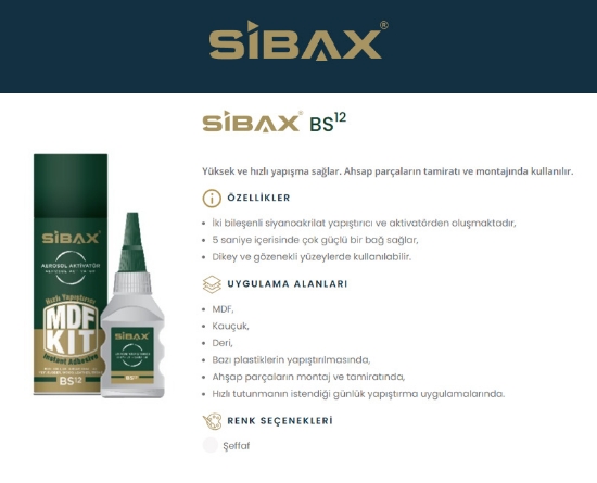 Sibax Hızlı Yapıştırıcı Aktivatörlü Mdf Kit 400 ML