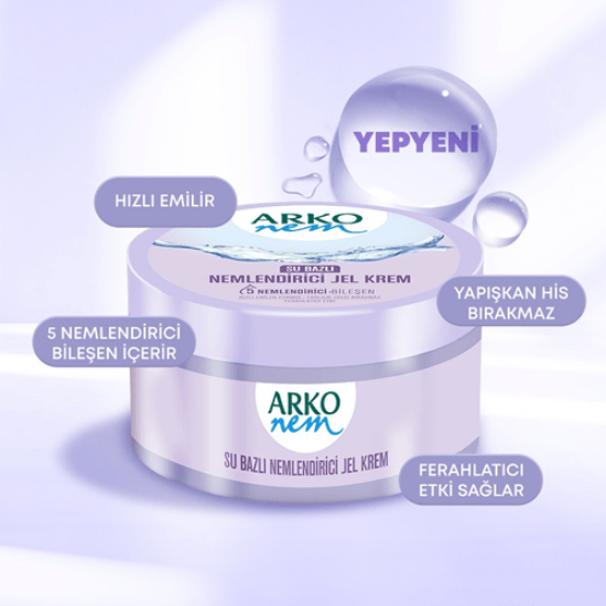 Arko Nem Su Bazlı Nemlendirici Jel Kavanoz Krem 250 Ml