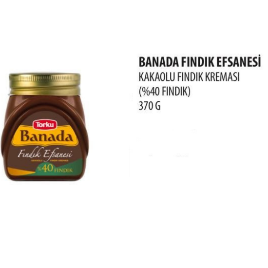 Torku Banada Fındık Efsanesi̇ Kakaolu Fındık Kreması (%40 Fındık) 370 G