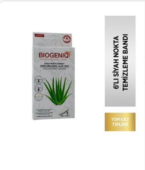 Biogeniq Siyah Nokta Burun Bandı Aloe Vera İçerikli 6'lı