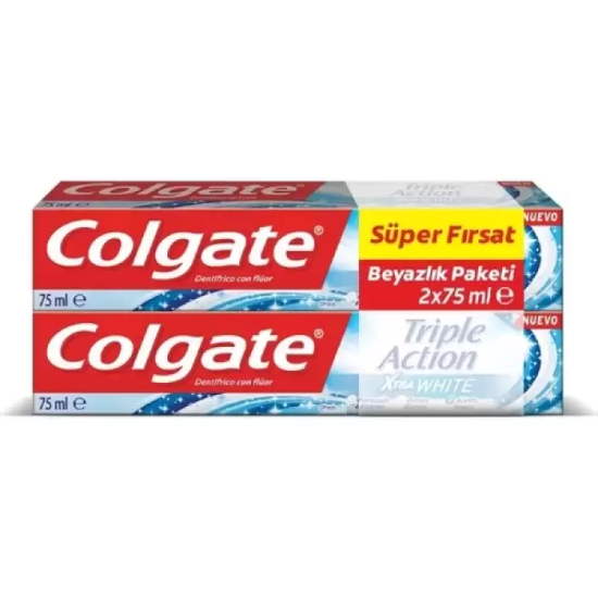 Colgate Triple Action Extra White Diş Macunu 2x75 ml