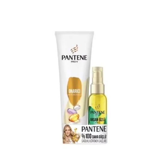 Pantene Saç Bakım Serumu Argan Yağlı Elixir 100 Ml + Pantene Onarıcı Saç Kremi 275 Ml Set