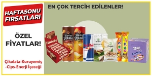 Haftasonu Fırsatları! Çikolata-Kuruyemiş-Cips-Enerji İçeceği kampanya resmi