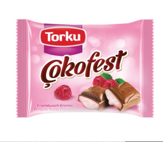 Torku Çokofest Frambuazlı Krema Dolgulu Sütlü Çikolata 55 Gr