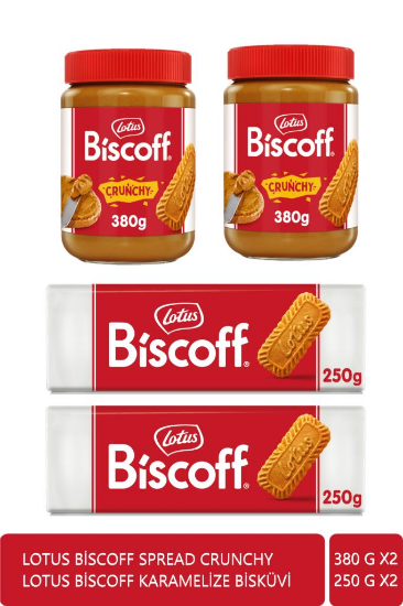 LOTUS BISCOFF 250GR. X 2 ADET + LOTUS BISCOFF SPREAD CRUNCHY 380 