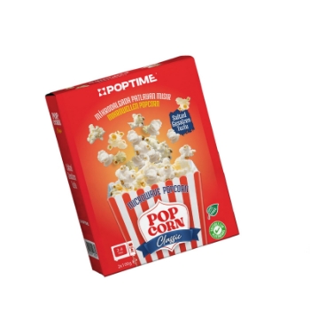 Poptime Mikrodalgada Patlayan Popcorn Tuzlu Patlamış Mısır 2'li