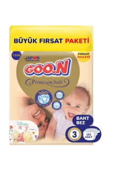 Goo.n Premium Soft 3 Numara Süper Yumuşak Bant Bebek Bezi Avantajlı Fır